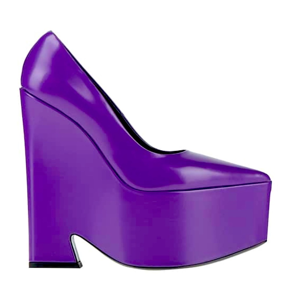 Purple Platform Wedge Shoes